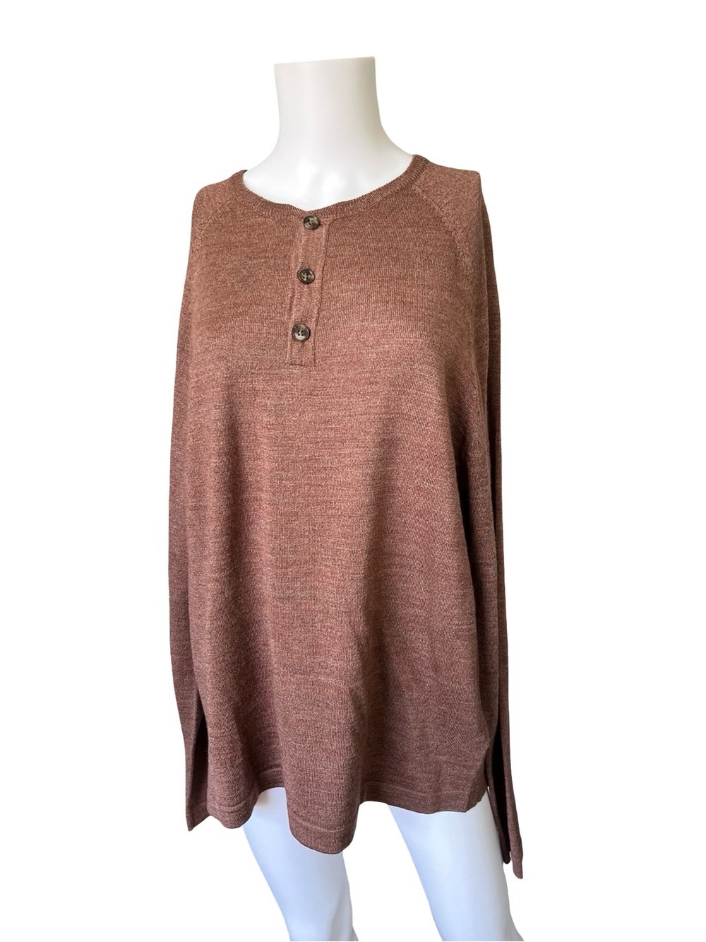 NEW Joseph Abboud Brown Wool Blend Sweater Knit Neutral Mens Size Large